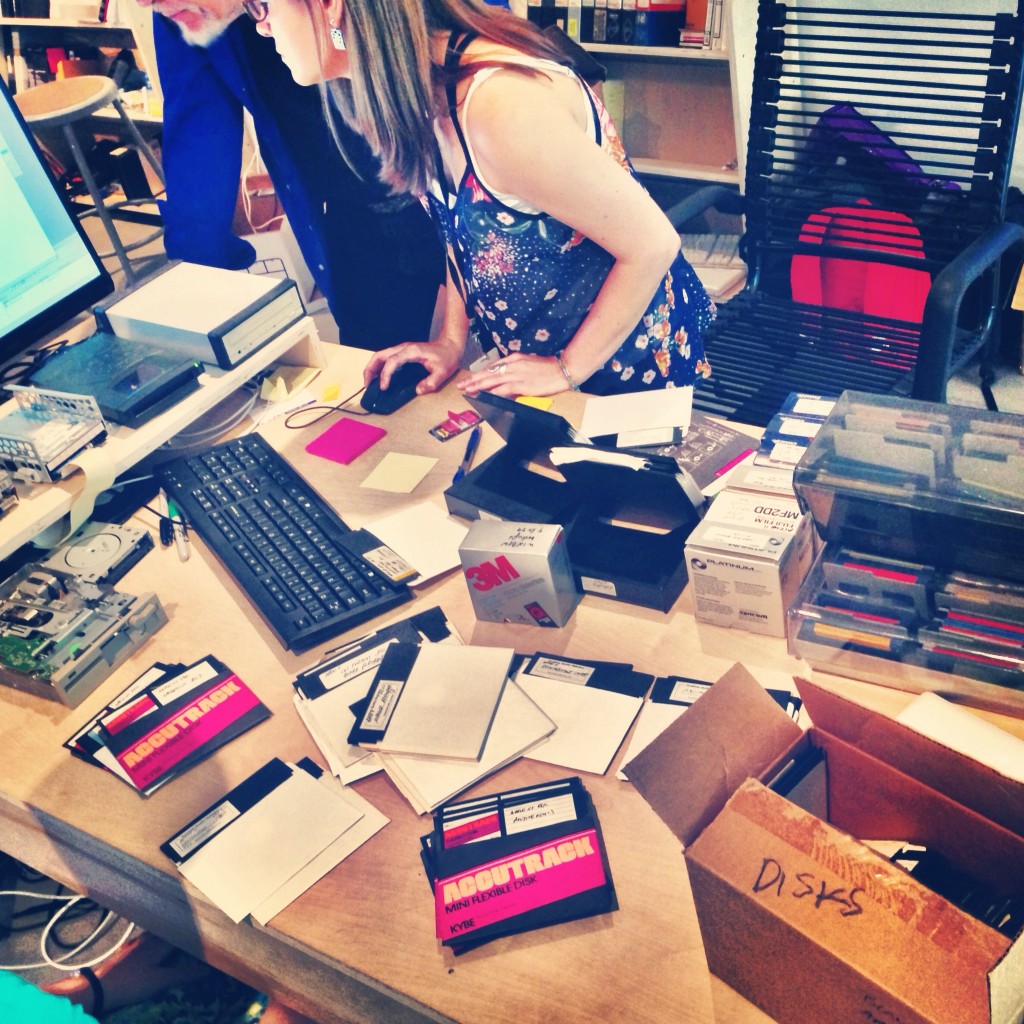 Kristin MacDonough rescuing floppy disks